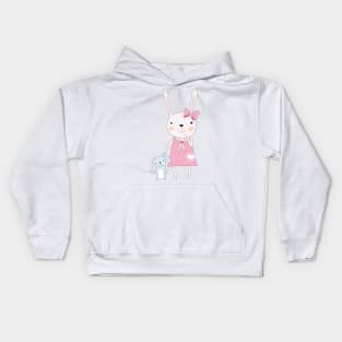 Cute Rabbit with plush Toy Bunny Kids Hoodie